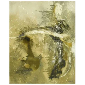 Large Earth Tone Oil Impasto Relief Abstract Painting by Hardy