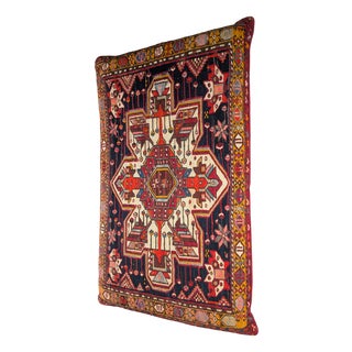 Large Mid-Century Caucasian Wool Kilim Soumak Floor Cushion, 1950s For Sale