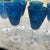 Glass Vintage Murano Blue Raised Circle Wineglasses Attributed to Mario Badioli - Set of 9 For Sale - Image 7 of 10