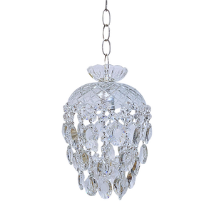 Vintage Hand Cut Glass Dish Basket Chandelier