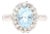 2.91 Carat Aquamarine Diamond 14 Karat White Gold Ring, Size 7 For Sale