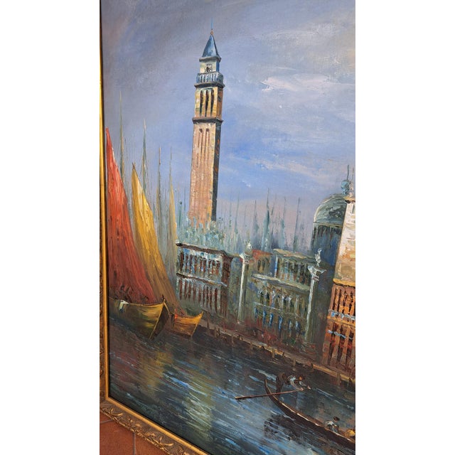 Venice Doge's Palace, 1920s, Oil Painting on Canvas, Framed For Sale - Image 6 of 9
