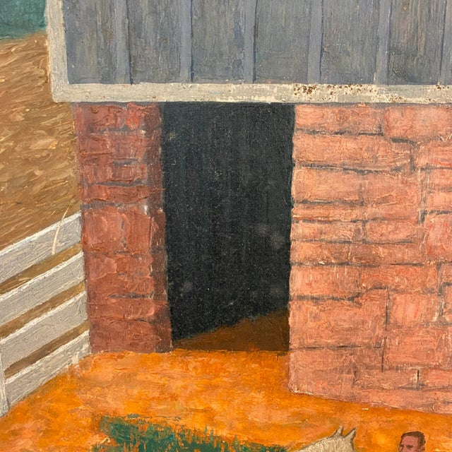 “The Barn” Painting on Panel by Kenneth Evett Kraushaar Gallery Ny For Sale - Image 10 of 11