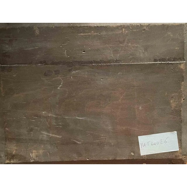 Rustic Unknown, The Chicken Farm, Oil, 19th Century For Sale - Image 3 of 5