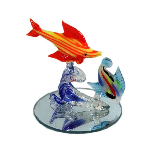 A Splash of Murano: Set of Six Glass Fish Figures Late 20th Century This charming collection of six miniature table...