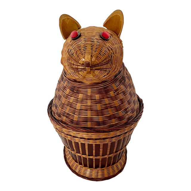Vintage Wicker Cat Basket Chairish
