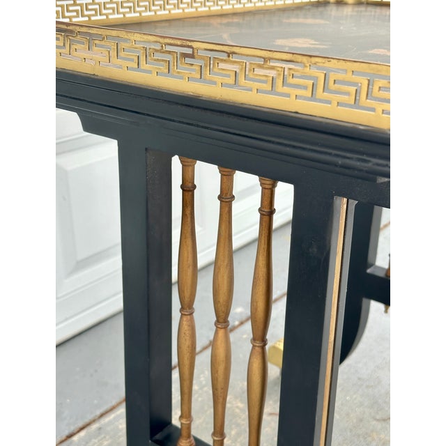 Regency Style Black Gold Japonisme Lacquer Center Table After Gillows Lancaster. For Sale - Image 14 of 16