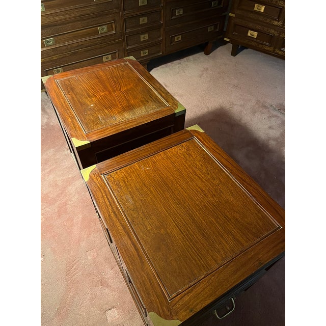 Vintage Latif Bros 100% Solid Rosewood Bedroom Furniture With Brass Hardware - Set of 5 For Sale - Image 9 of 12