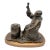 Vintage Bronze Monk Sculpture on a Wooden Base - Signed L Unnasch 3/15 1979 For Sale