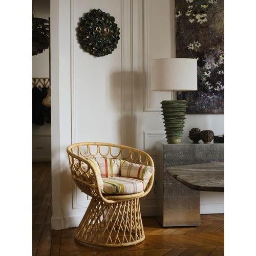 Wood Miss Lo Chair in Stained Rattan by Popus Editions For Sale - Image 7 of 8