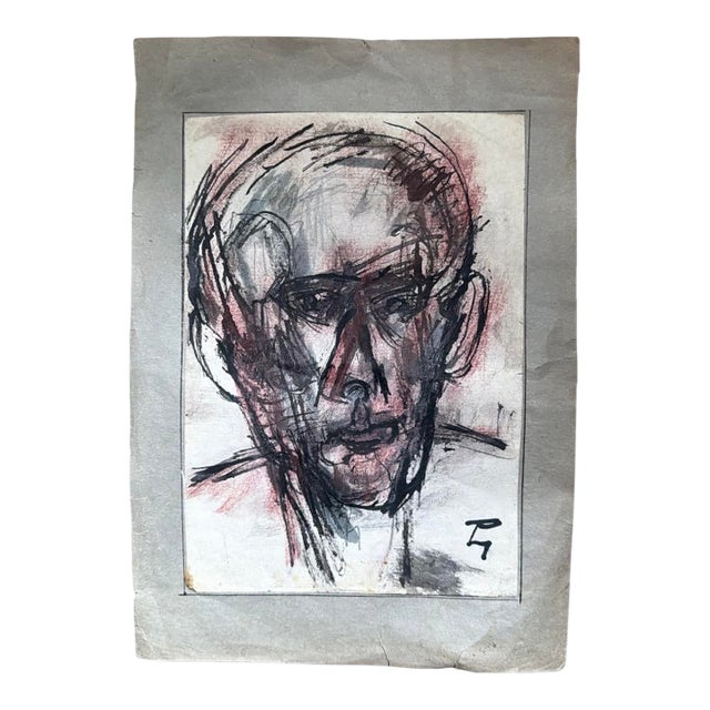 Sergo Chakhoiants Original Expressionist Portrait Drawing For Sale