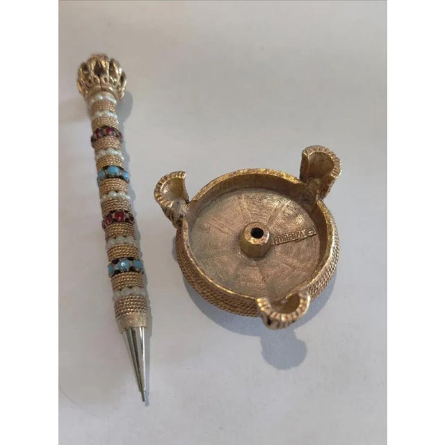 Drawing/Sketching Materials Vintage Florenza Bejeweled Mechanical Pencil With Tasseled Stand For Sale - Image 7 of 10