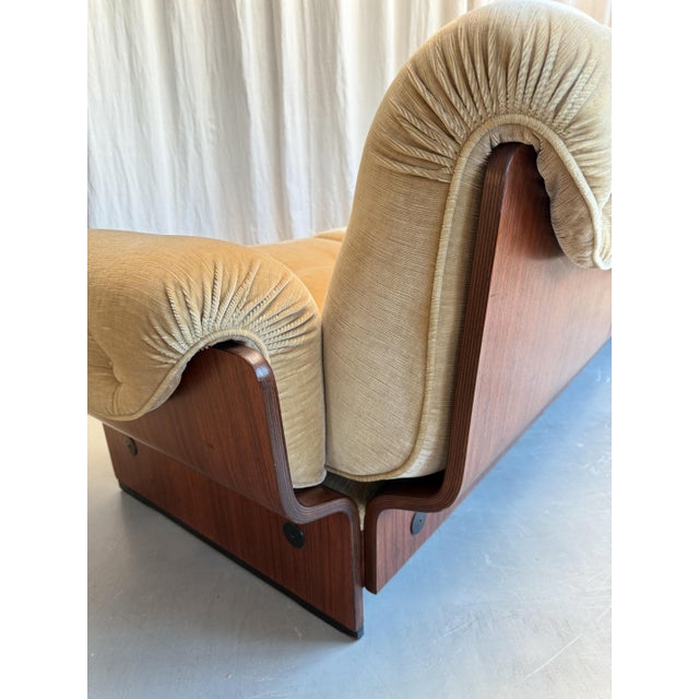 Mid-Century Modern Mid-Century Modern Italian Velvet and Wooden Sofa by Osvaldo Borsani for Tecno, 1960s For Sale - Image 3 of 18