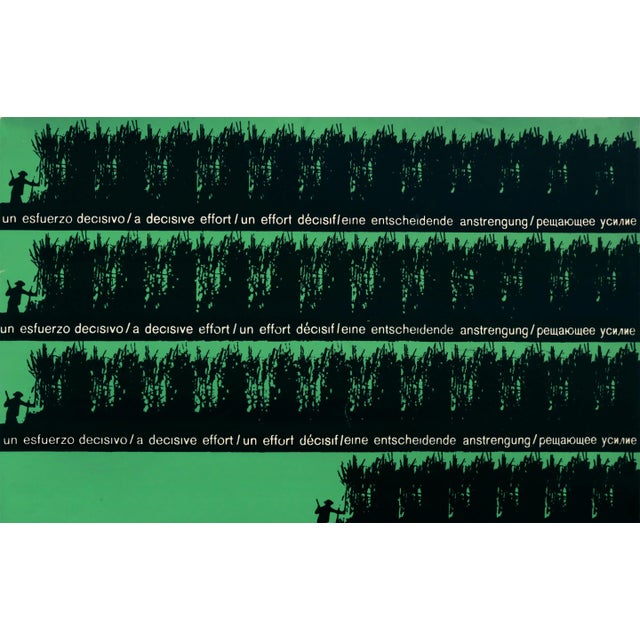 1960s 1970 Poster - Un Esfuerzo Decisivo / a Decisive Effort / Un Effort Décisif (Sugar Cane Harvest) For Sale - Image 5 of 6