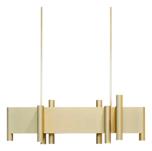 Contemporary Tekna Aldwych Chandelier in Aluminium With Sateen Brass Finish