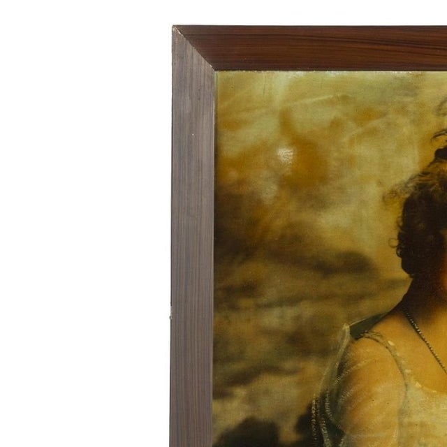 Print - M Kassel (19th/20th Century). Female Figure. Color print. Framed. Dimensions: 104 cm x 73 cm.