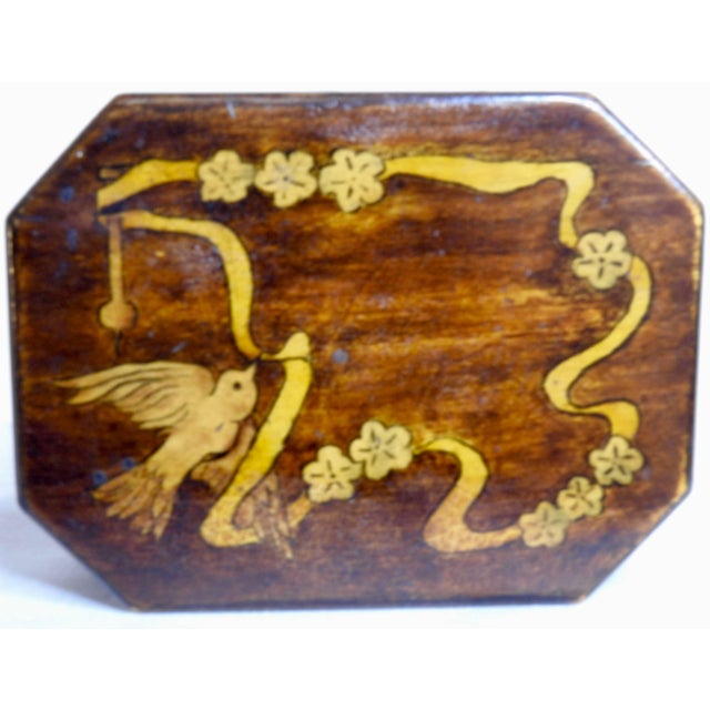 English 19th Century British Tea Caddy With Inlay For Sale - Image 3 of 7