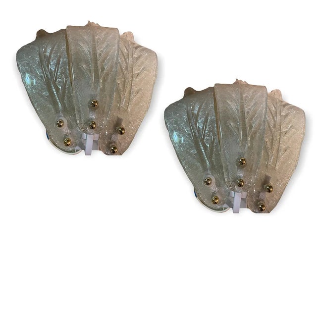 Murano Glass Leaf Sconces, Set of 2 For Sale - Image 10 of 10