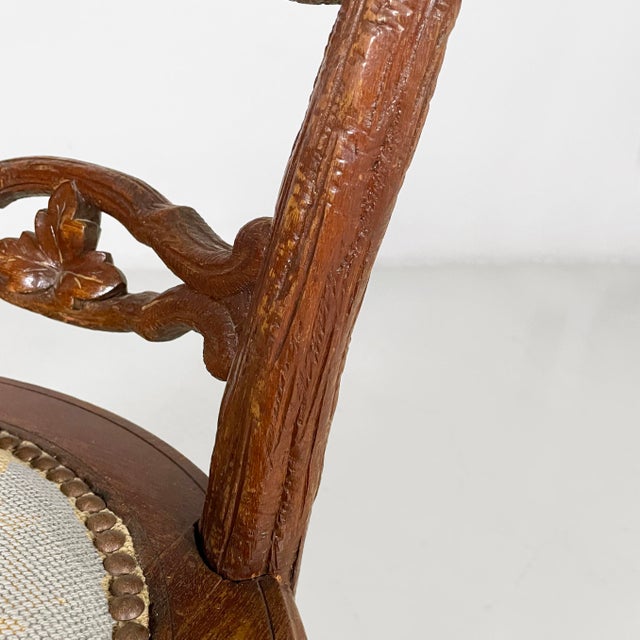 Italian 19th Century Style Chair in Wood and Embroidered Fabric, 1930s For Sale - Image 14 of 18