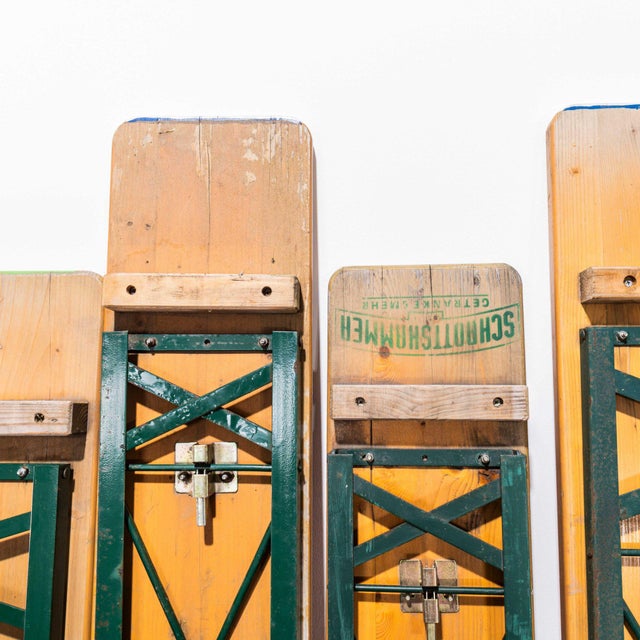 Vintage German Heavy Weight Folding Beer Table Sets For Sale - Image 4 of 9