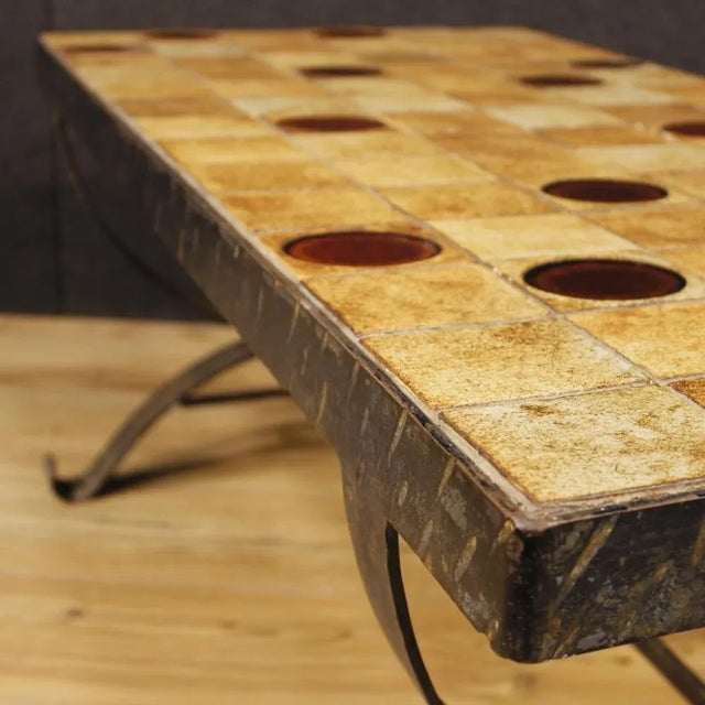 French Coffee Table with Top in Ceramic and Glass, 1960 For Sale - Image 6 of 13