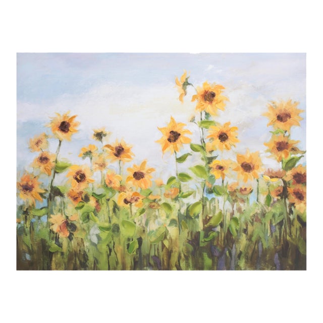 Sunflower Field Canvas Wall Art 32"L For Sale