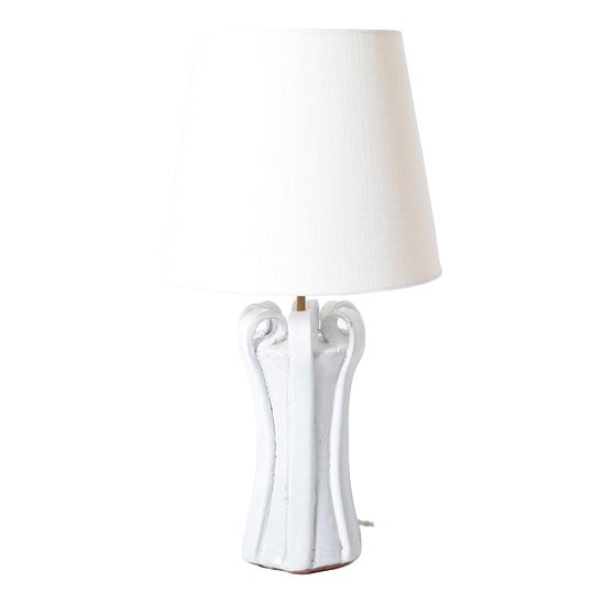 Kasaï Henry White Ceramic Lamp by Barracuda Interiors For Sale