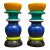 Pair of Postmodern Hand-Painted Wooden Candlesticks in Memphis Style For Sale