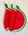Here is a super sweet set of THREE handmade crocheted trivets in the shape of watermelon slices. There is a loop at the...