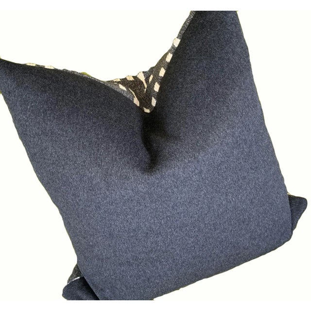 Charcoal and Ivory Pillows - a Pair For Sale - Image 4 of 6