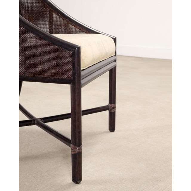 Pair of Barbara Barry for McGuire Rattan Caned Dining Armchairs For Sale - Image 15 of 18