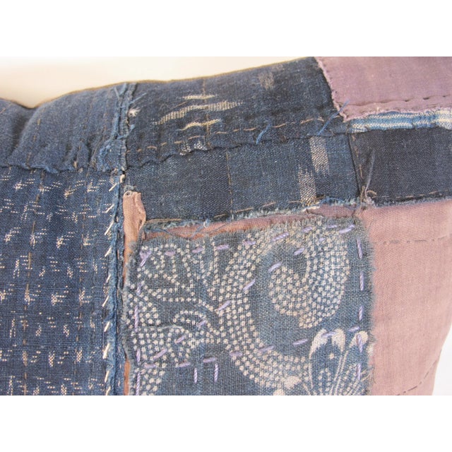 Japanese Boro Textile Pillow For Sale - Image 3 of 6
