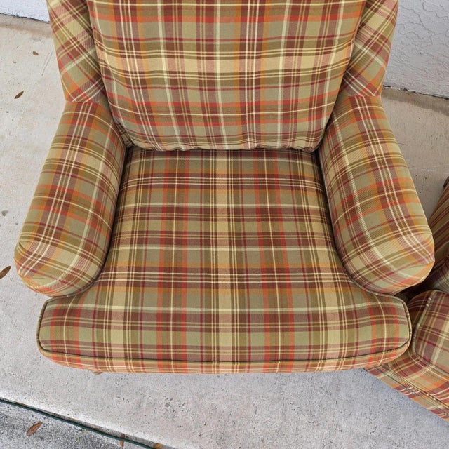 1990s Sherrill English Country Swivel Rocker Lounge Club Chair For Sale - Image 5 of 7