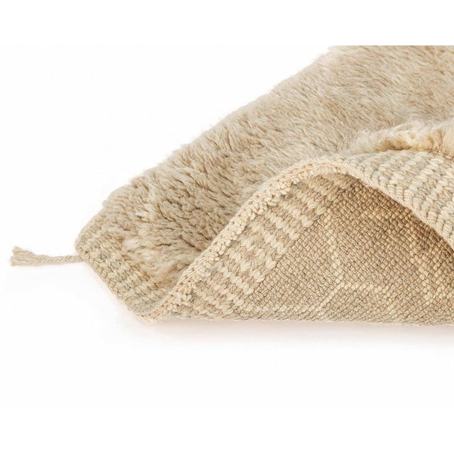 Beige Hand-Knotted Wool Runner Rug by Azele Studio For Sale - Image 8 of 10