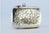 Silver Matchbox with Plant Motifs Surrounding Monogram Card and Hanging Ring, in Good conditions. Designed 1890 to 1919