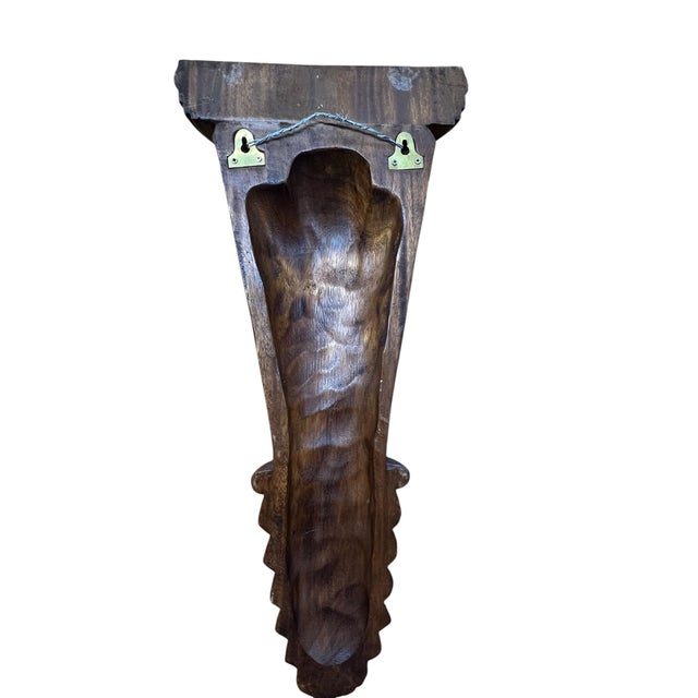 Vintage Hand Carved Monumental Wall Display Shelf, Bracket For Sale - Image 4 of 4