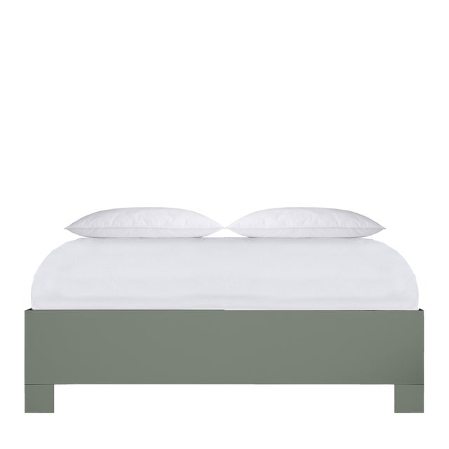 Wood Finn Platform Bed Queen - Evergreen For Sale - Image 7 of 12