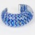 Contemporary Christophe Gallard Massive Lucite Bracelet with Blue and Gold Decor For Sale - Image 3 of 9