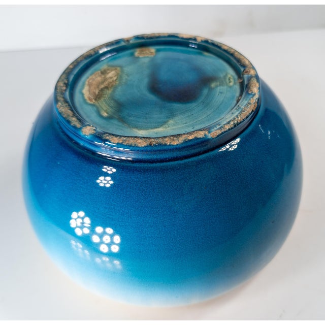 Early 20th Century Japanese Blue and White Awaji Glaze Bowl For Sale - Image 11 of 13