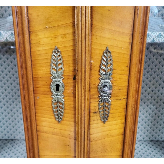 German 19th C Fruitwood Armoire Curio Cabinet Display Vitrine For Sale - Image 10 of 13