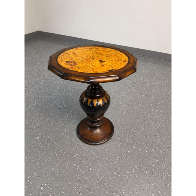 Wood Vintage Maitland Smith Tortoiseshell Accent Table For Sale - Image 7 of 11