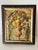 Cornucopia of fruits and Floweers Barock Revival oil on board painting framed in an antique gold tone frame.
