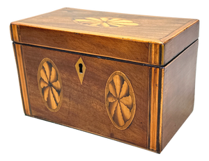 Georgian Mahogany and Inlaid Tea Caddy, 1790