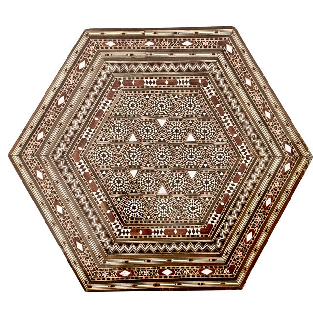 Mid 20th Century Marquetry Wood Inlay Side Table For Sale - Image 4 of 5