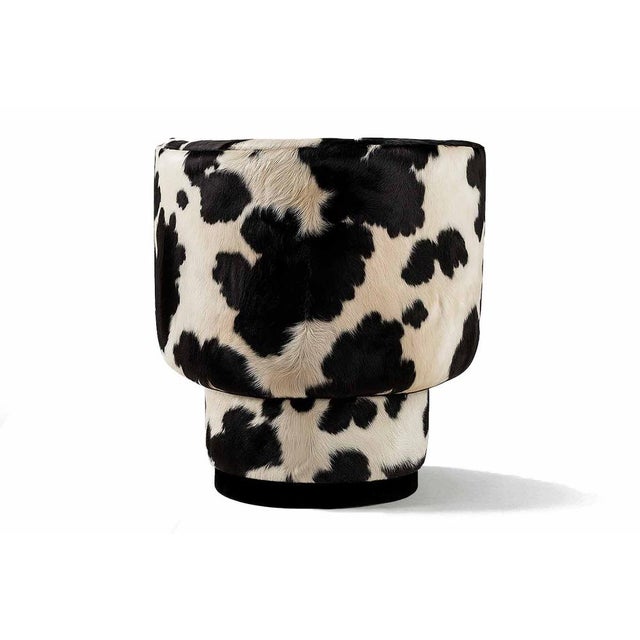 Contemporary Caos Accent Chair in Cow Furry Velvet from Moanne For Sale - Image 3 of 4