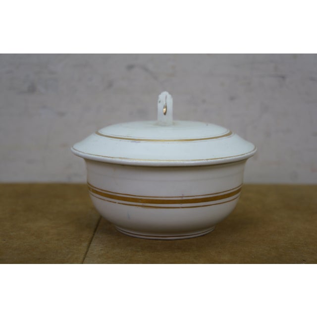Antique Porcelain Ceramic Lidded Butter Dishes Casseroles Tureens 6" - Set of 5 For Sale - Image 15 of 18