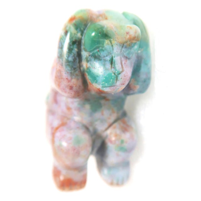 Late 20th Century Miniature Well-Carved Hand-Carved Naturally Occurring Multi-Colored Jasper "Hear No Evil" Monkey or Gorilla. For Sale - Image 13 of 13