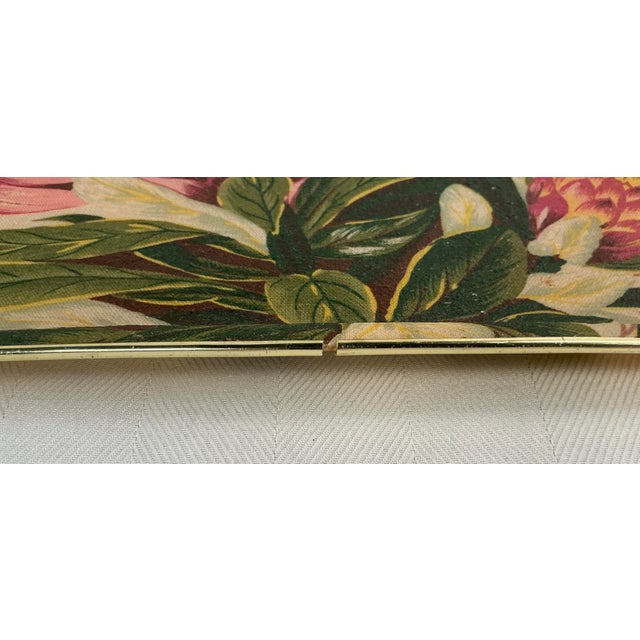 Vintage Exotic Flower Fabric Covered Tray For Sale - Image 4 of 11