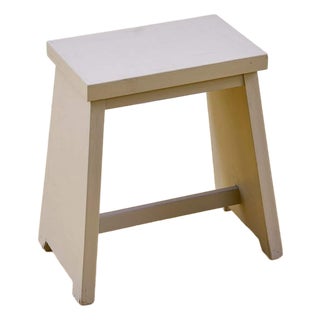 Vintage Minimalist Wooden Stool For Sale