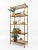Vintage Italian Gold Gilt Faux Bamboo Étagère – Hollywood Regency Metal Bookcase with Smoked Glass & Cane Shelves Elevate...